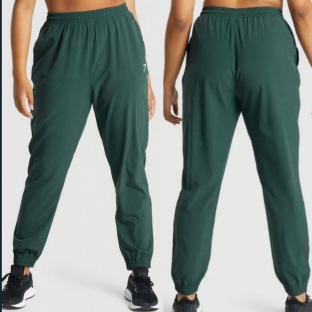 Gymshark (Size L) Dark Green Drawstring Side Pockets Athletic Casual Joggers